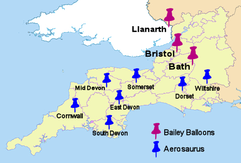 map of the south west of england