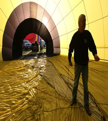 inside hot air balloon at Tiverton balloon festival