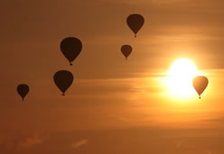 Tiverton Balloon Festival at sunset